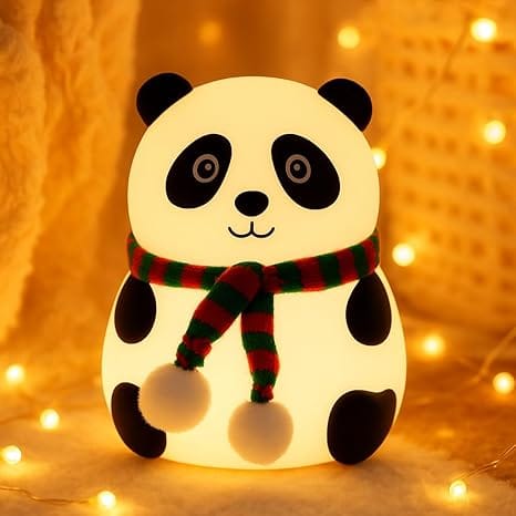 Toy Imagine Panda Night Light for Kids – Soft Silicone LED Lamp with Tap Control