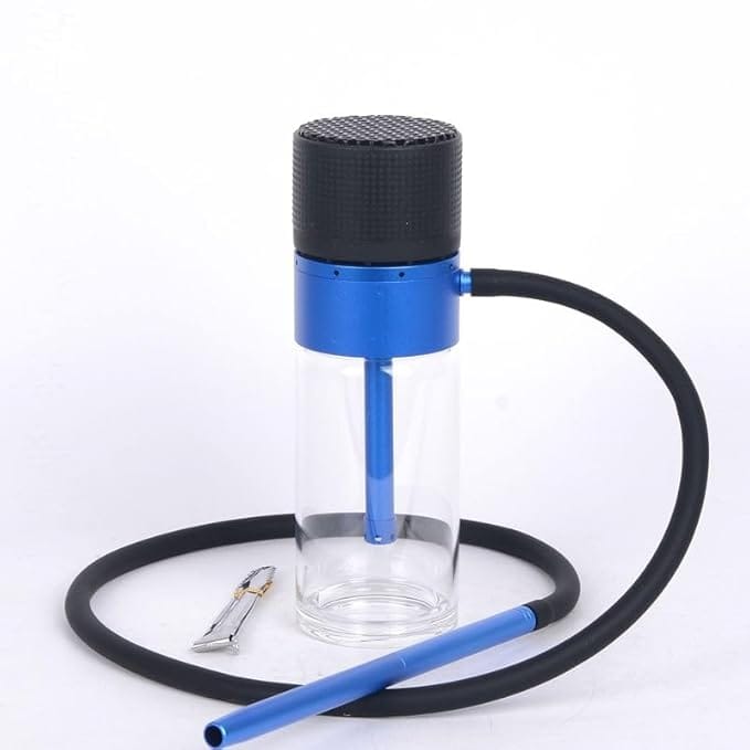 Modern Portable Car Hookah Cup Set, with Metal Protection, Premium Silicone and Transparent Glass Materials,Travel Friendly, Anti-Slip Net Design