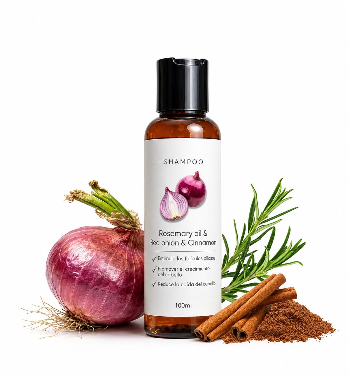 Shampoo De Cebolla, Shampoo Para Hombre with Rosemary Oil & Red Onion & Cinnamon Extract, Strengthen Hair Roots, Reduce Hair Loss, Promote Hair Growth For Women Men pack of 1
