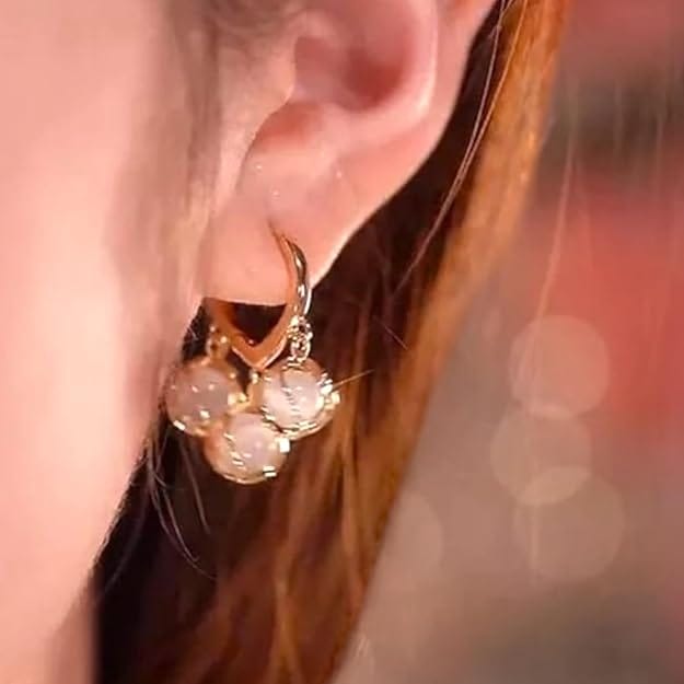 SEOULÉ Rose Bead Gold-Tone Cluster Earrings for Women