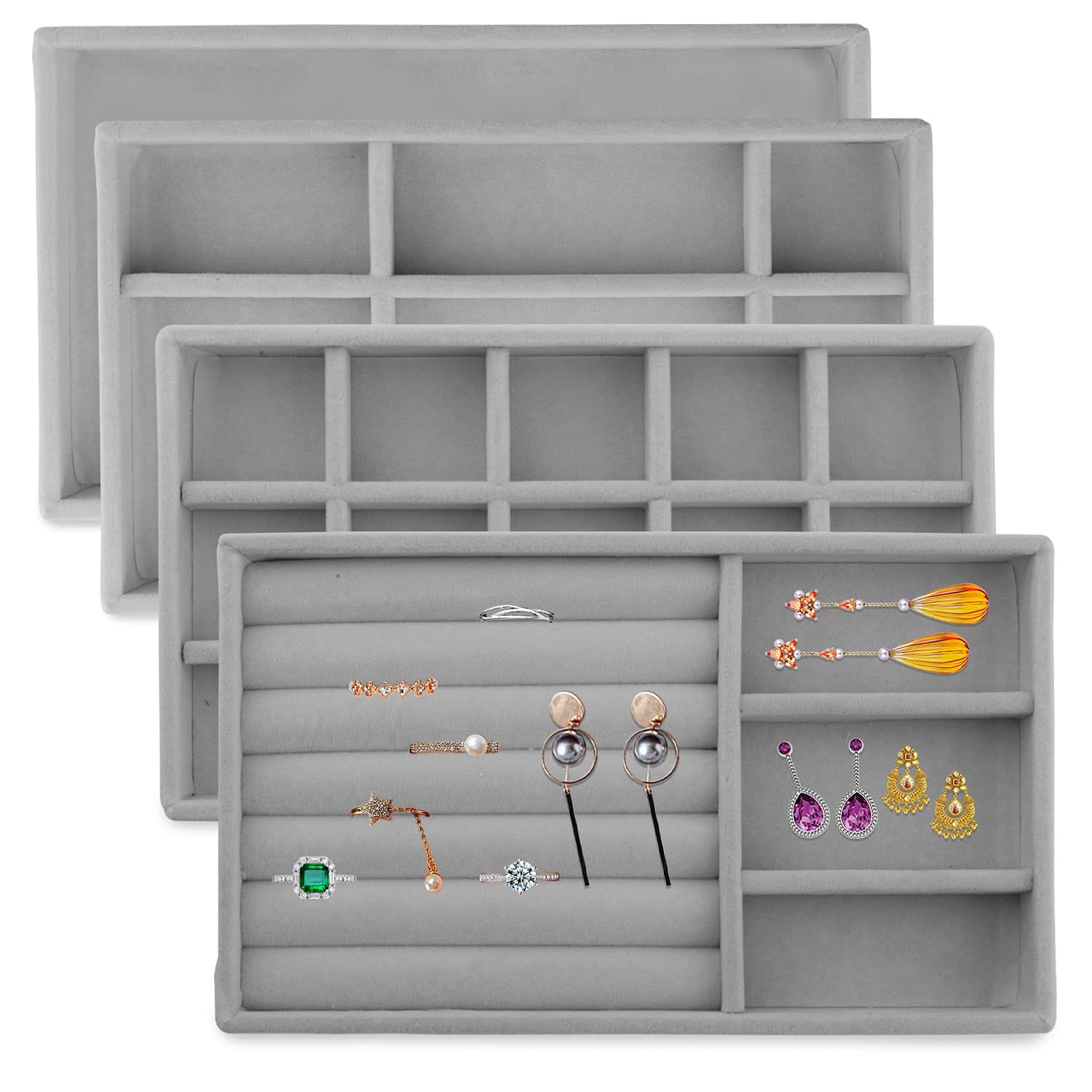 Velvet Jewellery Tray Pack of 4