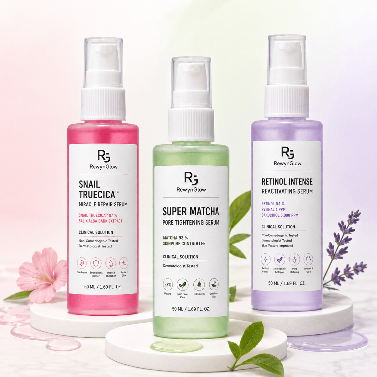RewynGlow Complete Anti-Aging Serum Trio for Men