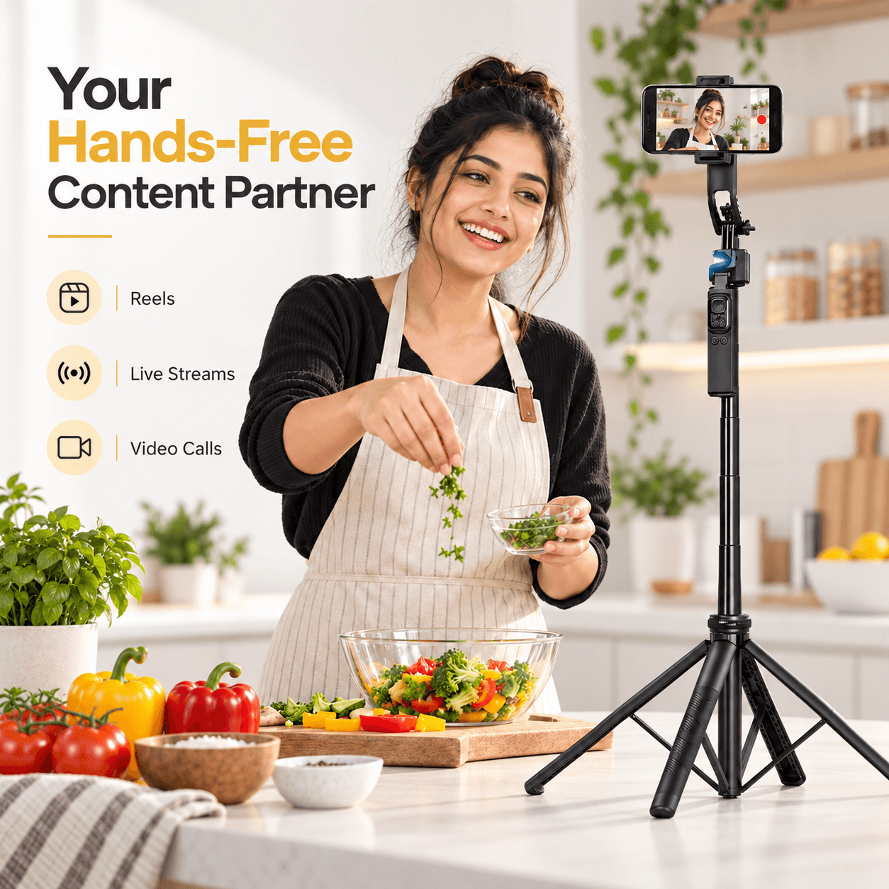Xmount Extendable Selfie Stick Tripod with Phone Holder