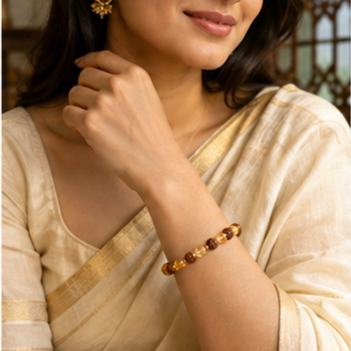 Citrine Rudraksha Prosperity Bracelet