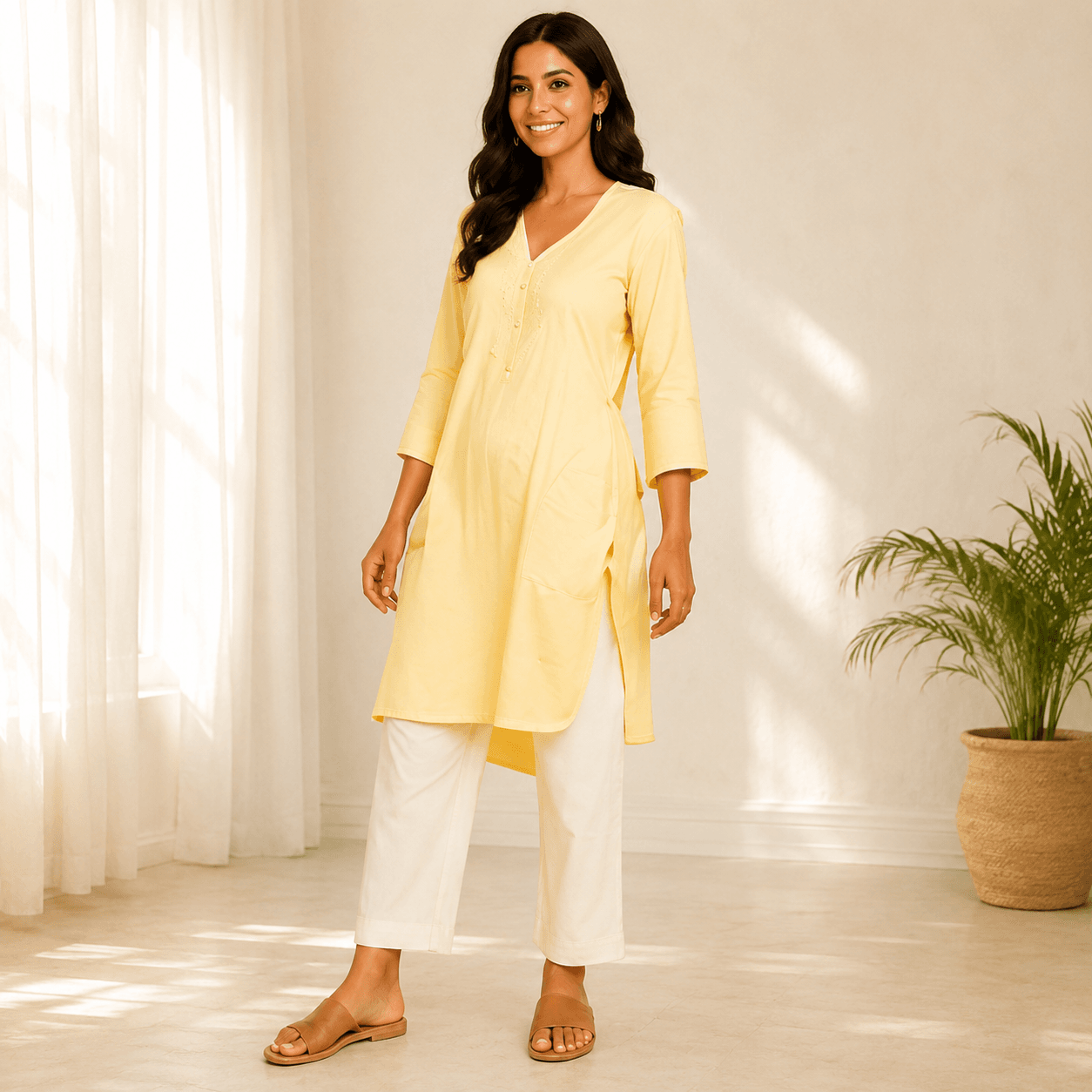 Easy Kurta Set – Lemon