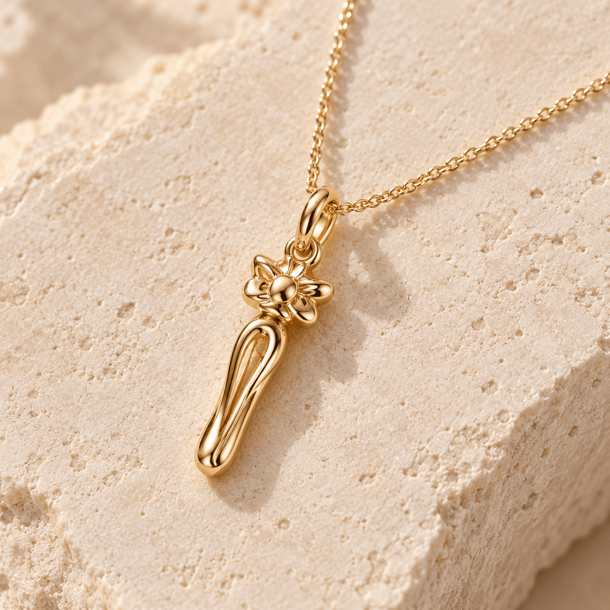 SEOULÉ Golden Bloom Sculptural Pendant Necklace for Women