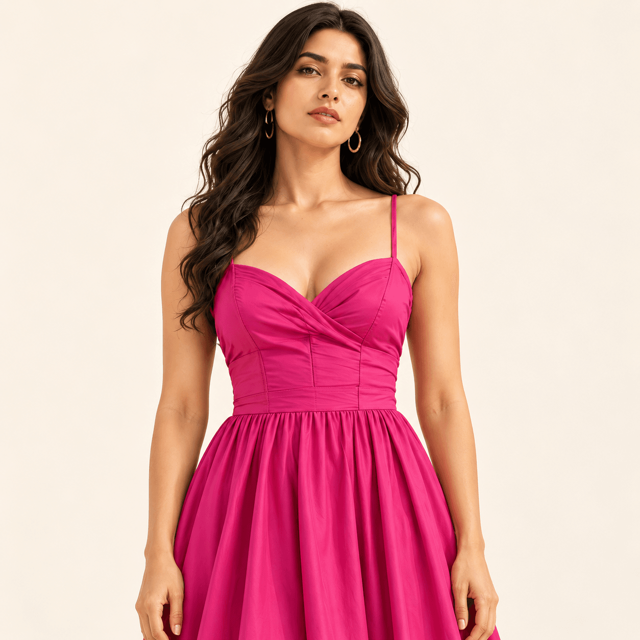 Lila Blush Floral Strappy A-Line Midi Dress